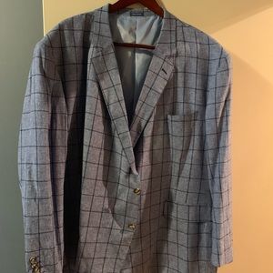 Blue and navy blue linen sports jacket